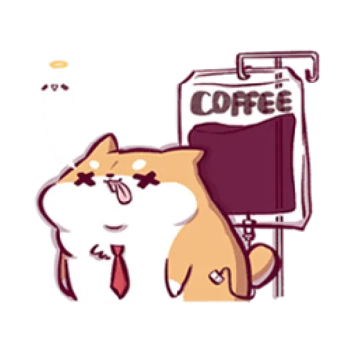 Marshmallow Shiba - work life - Sticker 2