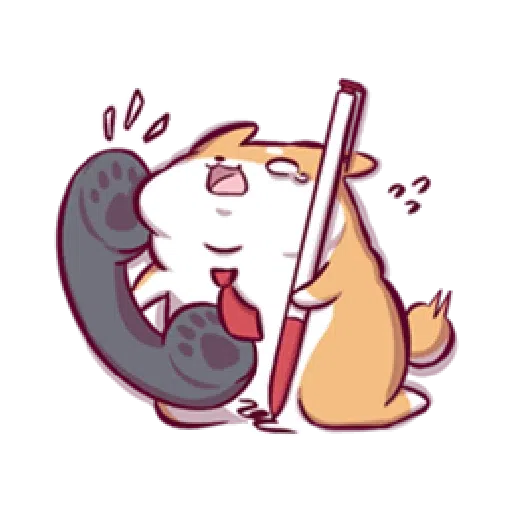 Marshmallow Shiba - work life - Sticker 5