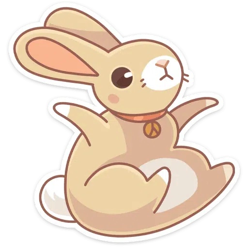 Almond Bunny- Sticker